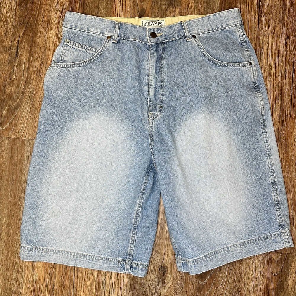 Champs Denim Jean Shorts Men's 36 Y2K Streetwear Jorts Baggy Skater Denim